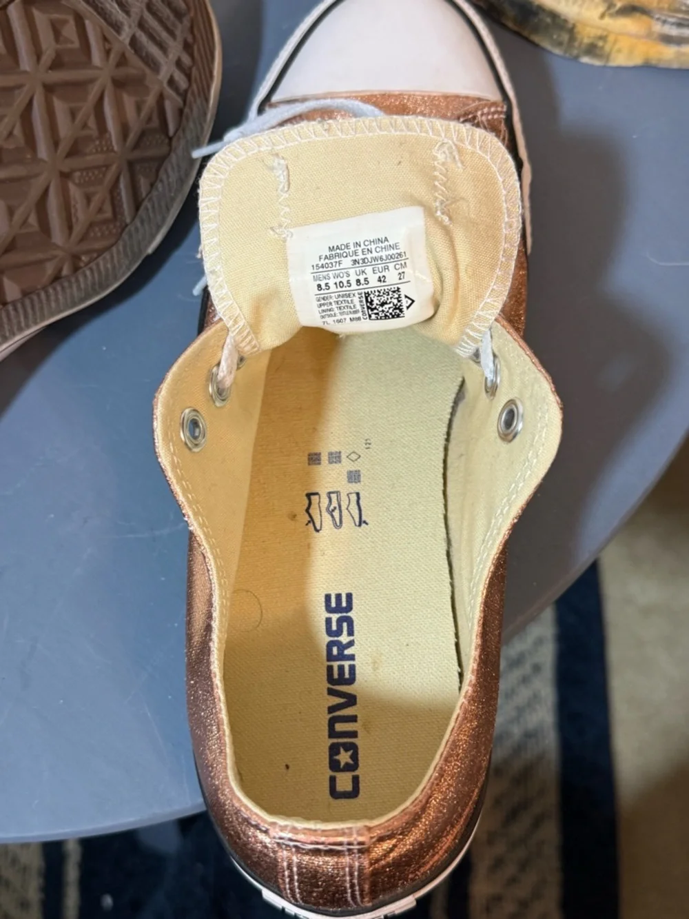Converse Metallic Rose gold Low Top Sneakers 10W - Picture 8 of 8